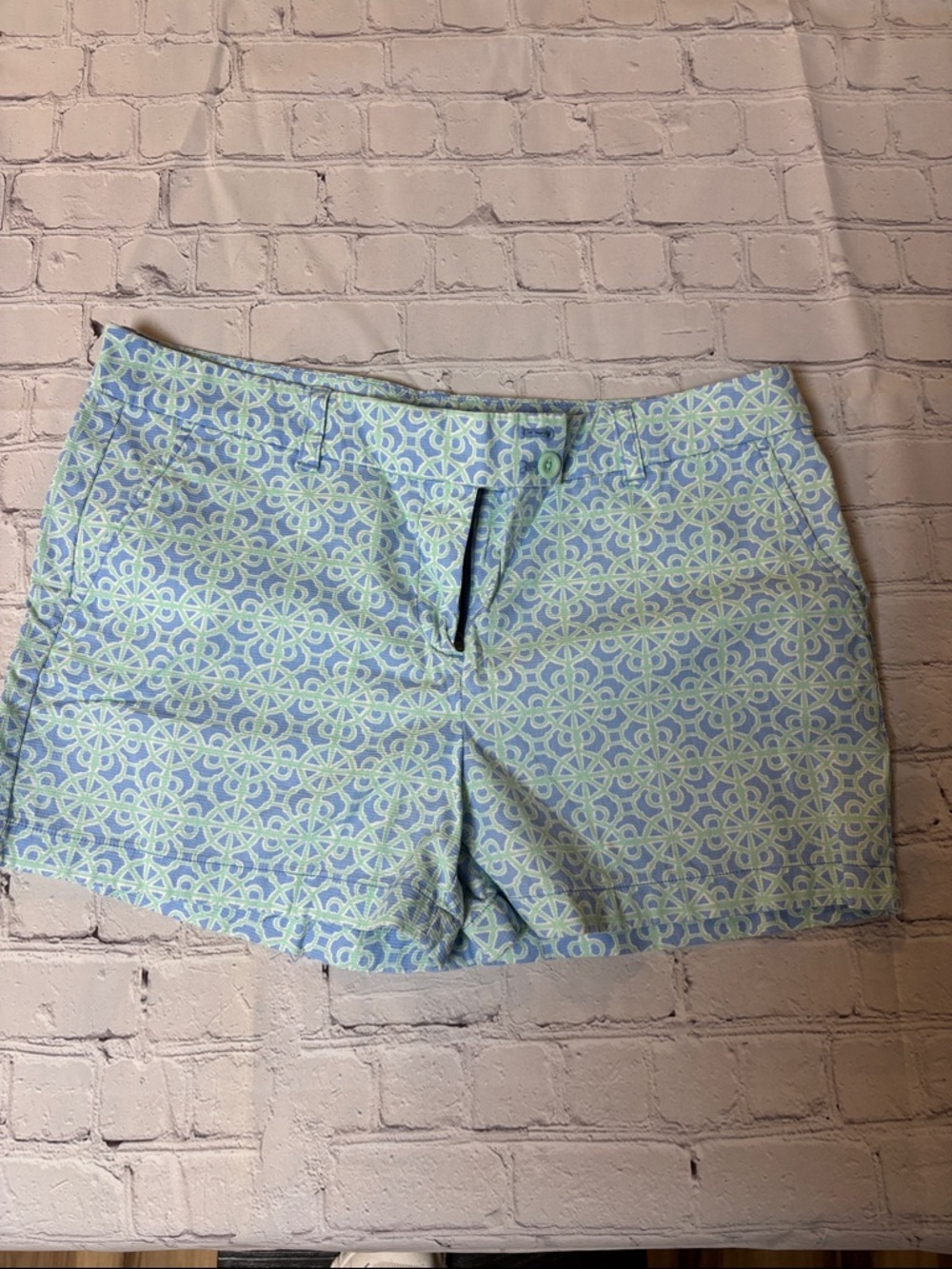 Vineyard Vines Light Blue and Mint Patterned Women’s Shorts (0006)